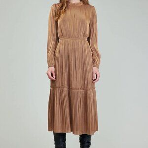 NWT Gold/bronze long sleeved maxi dress, Large